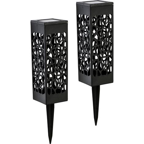 LED Solar Schattenlampe - 2er Set - Deko Lampen in warmweiß