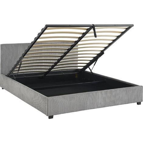 sweeek - Boxbett mit Lattenrost und Kopfteil, 160 x 200cm, Cord