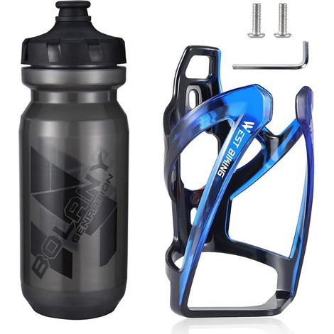 Flaschenhalter Fahrrad Trinkflaschenhalter Getränkehalter Blau+Schwarz (1/5)