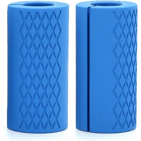 Juego de 2 agarres para barras de pesas, agarres de silicona de Guzman, juego de agarres para barras de levantamiento de pesas, agarres para barras de fitness, almohadilla protectora de silicona antid (1/5)