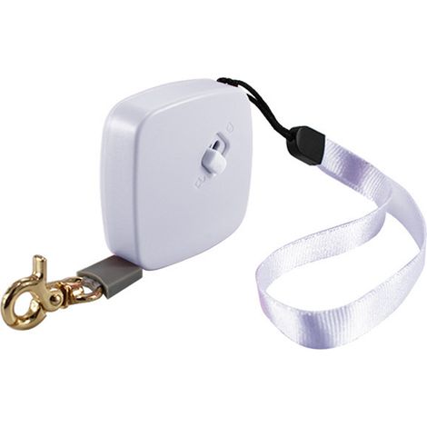 Laisse rétractable pour chien, 2 m (6,6 pi), robuste, en nylon, compacte et portable, idéale pour les promenades en extérieur. Convient aux chiens de petite et moyenne taille. Carrée, blanche. (1/5)