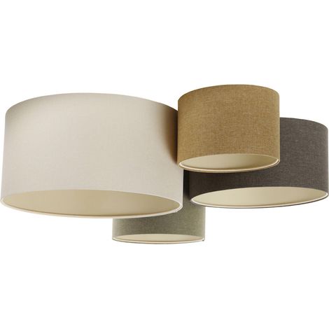 Plafonnier boho élégant tissu crème ambiance chaleureuse - Crème beige naturel (1/5)