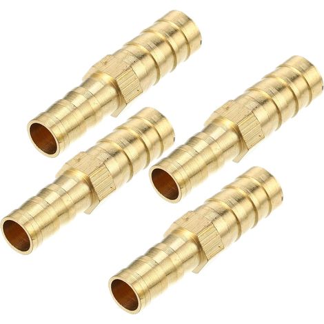 Raccord De Tuyau en Laiton Barbelé Or 4 Pièces pour Moto (1/5)