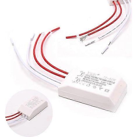 [HT] Trasformatore elettronico da 220 V CA a 12 V, 20–60 W, per alimentazione di lampade alogene (1/5)