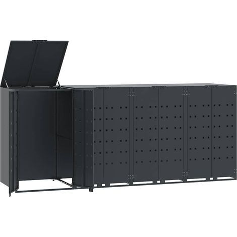 Maison Exclusive - Mülltonnenbox für 4 Tonnen Anthrazit 276x79x11