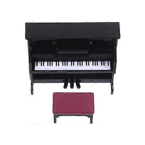 Set Miniatur-Klavier mit Hocker, Noten, Mini-Instrumentenmodell, Puppenhausdekoration