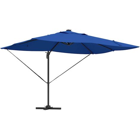 Parasol de jardin,Parasol Roma à Bras Déporté Bleu et Noir 352 x 251 x 265 cm CFW79617 (1/5)