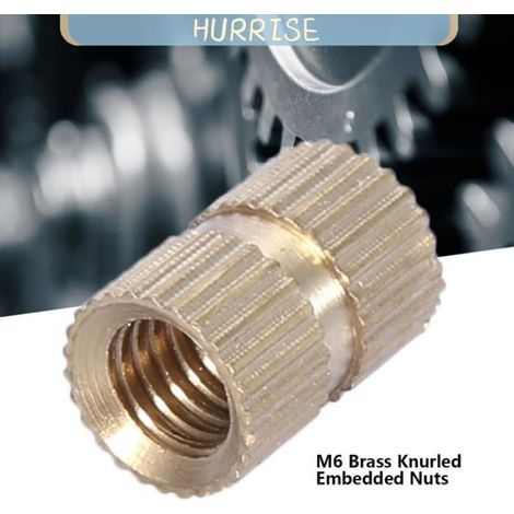 Tbest Insert en laiton 10pcs M6 Brass Cylinder Knurled Round Molded In Insert Embedded Nuts outillage rondelle (1/4)