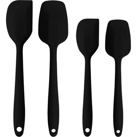 Juego de 4 espátulas de silicona: utensilios de cocina resistentes al calor para hornear y mezclar (antiadherentes y compactas). (1/2)
