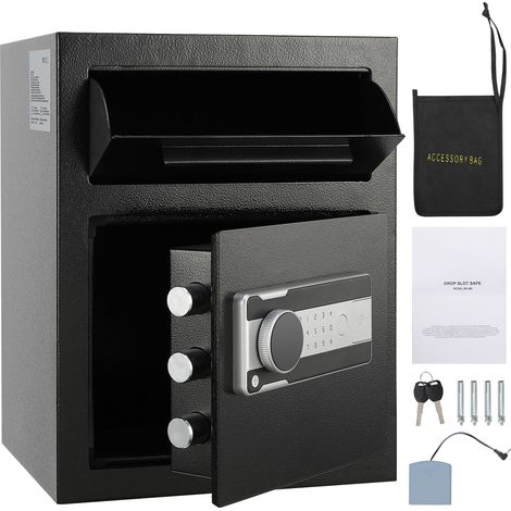 Mophorn 1.7 Cub Deposit Safe, Einwurf-Safe mit elektronischem Codeschloss und 2 Notschlüsseln, 17,71'' x 13,77'' x 13,77'', Geschäftssafe für Bargeld und Post, Zuhause, Hotel, Büro