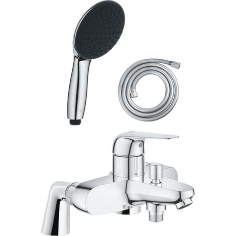 Pack mitigeur bain douche mécanique GROHE Swift + douchette ronde  2 jets + flexible