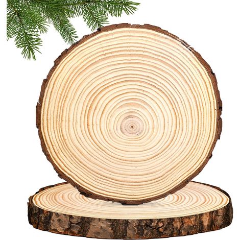 Disques De Bois Brut Naturel, 2 Pièces 30 cm Rondin De Bois Sans Trou, Tranches De Bois Naturel, Disques En Bois, Disque Rondelles En Bois, Tranches De Planche Bois Brut Pour Travaux Manuels, Noël (1/5)