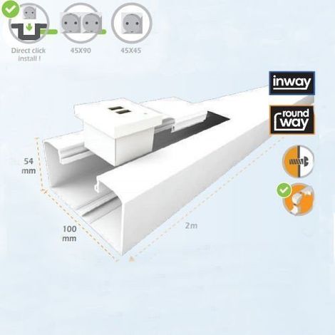 Tira Canaleta 2 mtrs Blanca 100x 54mm (1/2)