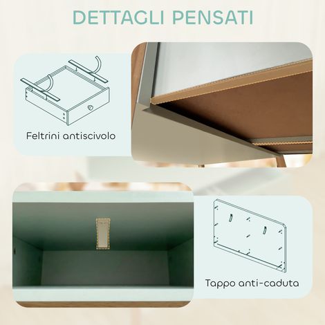 Bureau enfant 2 tiroirs 3 étagères, bois, 90x52x105 cm, vert, idéal 5-12 ans. (1/5)