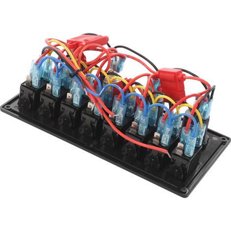 Panel de control impermeable con interruptor de 8 posiciones, color negro y rojo. (1/2)