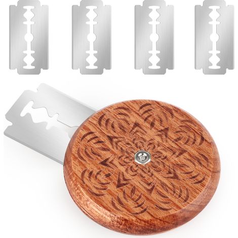 Lame Boulanger, Couteau à Pain Rond avec 5 Lames, Bois Pain Faisant Le Rasoir, Outil de Coupe de Pain, Lame Pain Boulanger Acier Inoxydable, Coupe-pâte, pour Outils de Cuisson Pâte à Pain DIY (1/5)