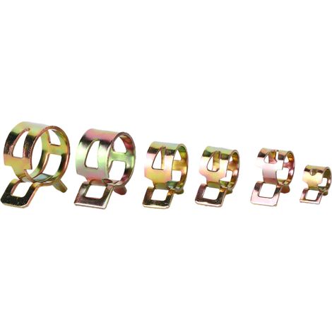 Lot de 60 colliers de serrage pour conduites de carburant, en acier inoxydable, avec ressorts de fixation pour tubes de 6/9/10/12/14/15 mm (1/5)