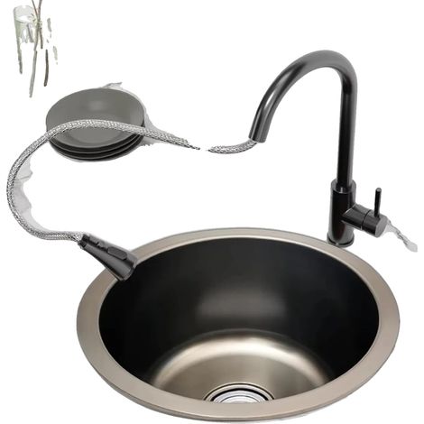 Lavabo, Acier Inoxydable, Réduction du Bruit, Gris (1/2)