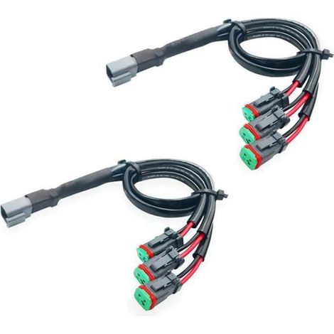 Connecteur Dt - Adaptateur Double Sortie Femelle Pour Barre Lumineuse Led - Phare Antibrouillard Led - 2 Pièces (1/5)