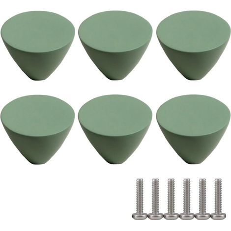 JSSEVN - Set of 6 Zinc Alloy Furniture Knobs, Drawer Knobs, Cabinet Door Knobs, 30mm, Furniture Knobs for Children's Room, Green (1/5)