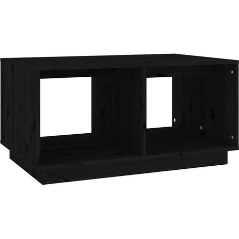 Maison Exclusive - Table basse Noir 80x50x40 cm Bois massif de pin (1/5)