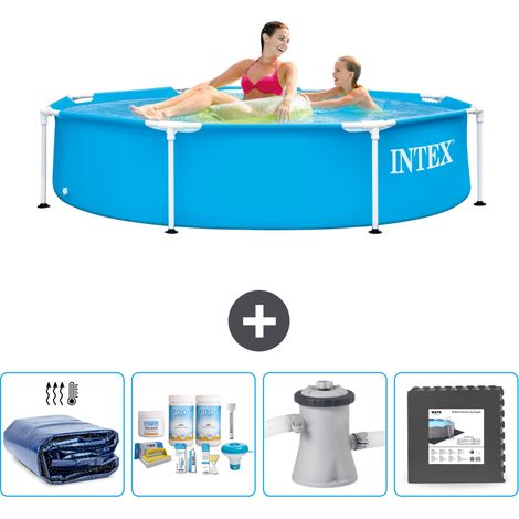 Piscine Intex Cadre Rond - 244 x 51 cm - Bleue - Incluse Accessoire CB3 (1/5)
