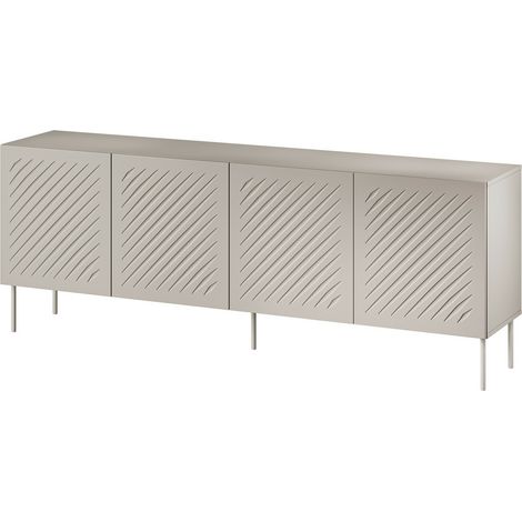 Aparador Tolfelo 101, Beige, 75x201cm, Número de puertas: 040cm, MDF, Aglomerado laminado
