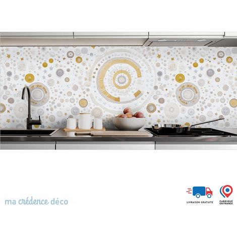 Crédence : Carrelage étoilé 2 - Couleur Doré - Alu composite - 60 - 120 (1/3)