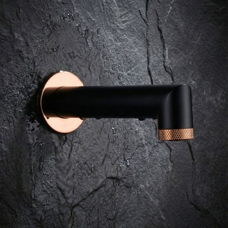 PaulGurkes Robinet de baignoire Noir Mat Or Rose (1/5)
