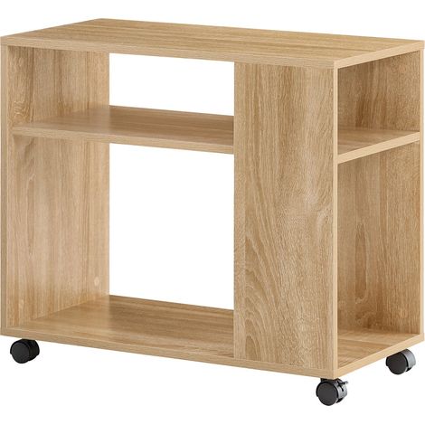 SoBuy FBT34-N,Tavolino basso da salotto con ruote,Mobile multiuso