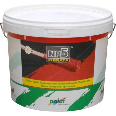 GUAINA LIQUIDA NAICI NP5 FIBRATA IMPERMEABILIZZANTE PER TERRAZZI GRIGIO 20 KG