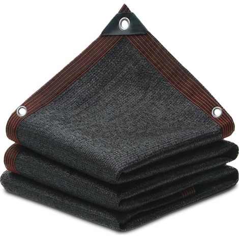 Filet pare-soleil, 90% d'ombrage, corde de 5 mètres, pour terrasses, jardins, patios, serres, couvre-sol, noir, 1316.5 pieds (1/5)