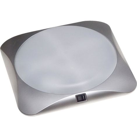 Plafonnier carré à LED avec interrupteur : - Coloris : Gris