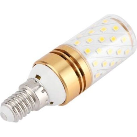 Ampoule LED E14 12W à culot maïs, blanc chaud, décorative, cylindrique, type bougie, AC 85-240V (1/5)