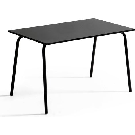 Table de jardin en acier 120 x 70 cm 6 places noir - Palavas (1/5)