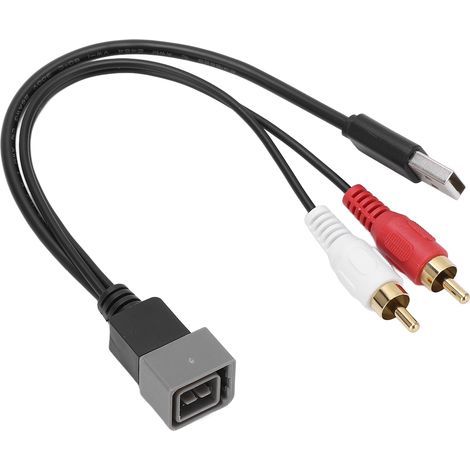 Cble adaptateur USB RCA pour Audio de voiture, 23cm/9,06 pouces, 8 broches, remplacement pour Nissan Cube Juke Versa (1/5)