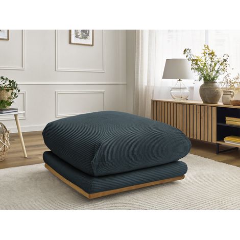 BOBOCHIC - Pouf ERNEST tissu velours côtelé Bleu (1/5)