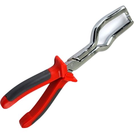 Pince pour conduite de carburant en acier avec poignée ergonomique en caoutchouc, outil de retrait rapide du raccord de filtre à carburant pour automobile, poignée rouge et noire (1/5)