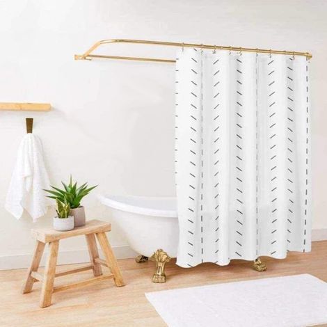 Rideau de douche style ferme avec crochets inclus. (1/5)