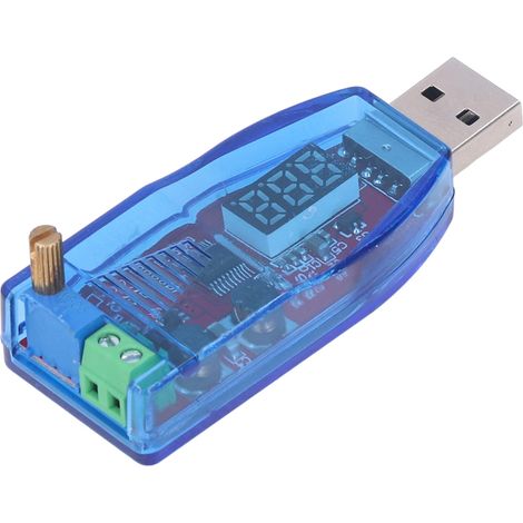 Module d'alimentation réglable USB convertisseur de tension 5V vers 3.3V 9V 12V 24V boîtier ABS bleu transparent 3W avec potentiomètre (1/5)