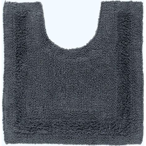 HOMESCAPES Luxury Reversible Cotton Pedestal Mat - Grey
