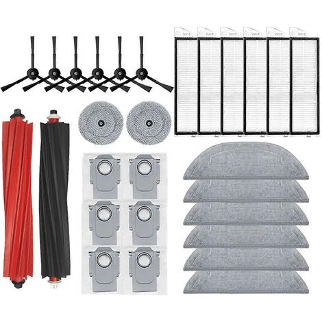 Accessoires pour aspirateur robot S8 MaxV Ultra : brosse principale, serpillière, filtres HEPA, sacs à poussière (1/5)