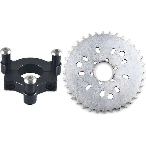 Pignon 36 dents, adaptateur noir 1,5" pour chaîne 415, moto 80cc, 66cc et 60cc. (1/5)
