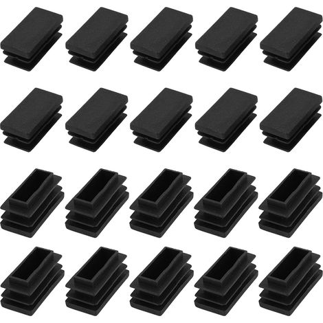Embouts Rectangulaires (30 x 15 mm) Noir 24 Pièces (1/5)