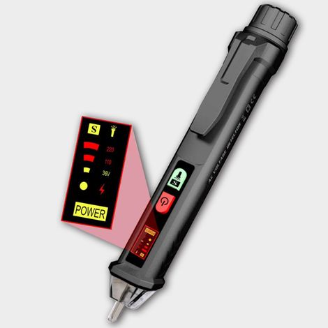 Testeur sans contact numérique – AC 12/48-1000V – Haute sensibilité – Alarme + lampe