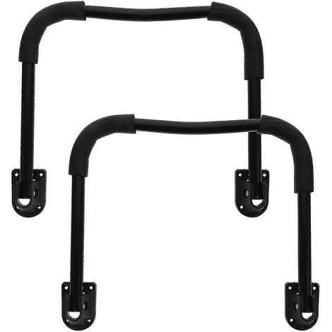 Deux pieds de table robustes en fer pliables en forme de U, adaptés aux bureaux pour ordinateurs portables. (1/5)