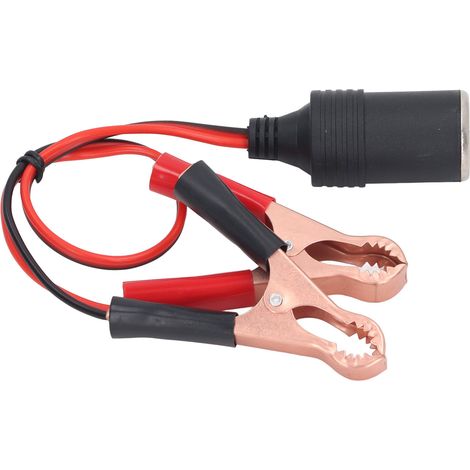 Câble pinces crocodile avec prise allume-cigare femelle, adaptateur 36V 10A pour batterie auto (1/5)
