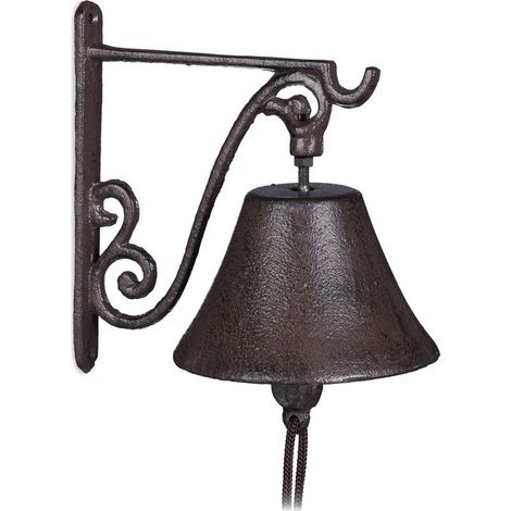 Clochette de porte en fonte antique Carillon clair et fort Cloche murale résistante Dimensions 13x11x15 cm Poids 1 kg (1/5)