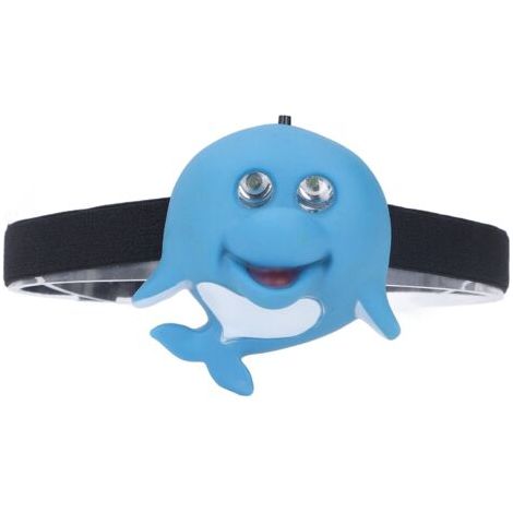 Lampe frontale pour enfants en forme de dauphin bleu, plastique écologique, 2 Modes d'éclairage, phare Portable alimenté par batterie pour l'extérieur (1/4)