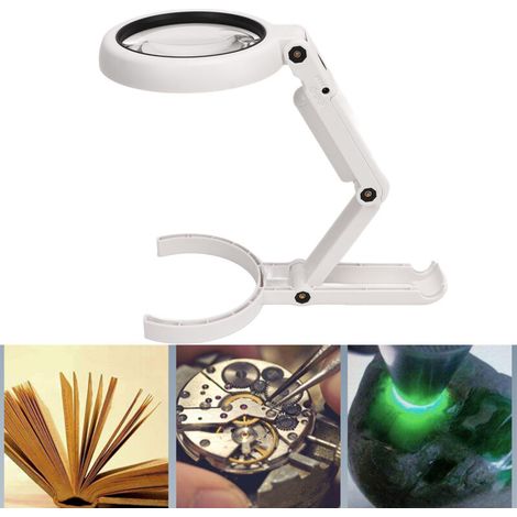 Lampe loupe de bureau 11 x 5 avec support et lampe de lecture LED, DUBUNS (1/5)